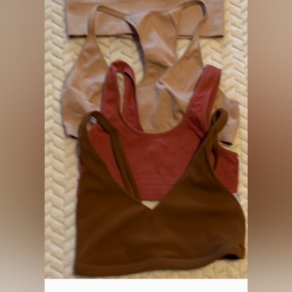 Set of Three Neutral Tone Bralettes